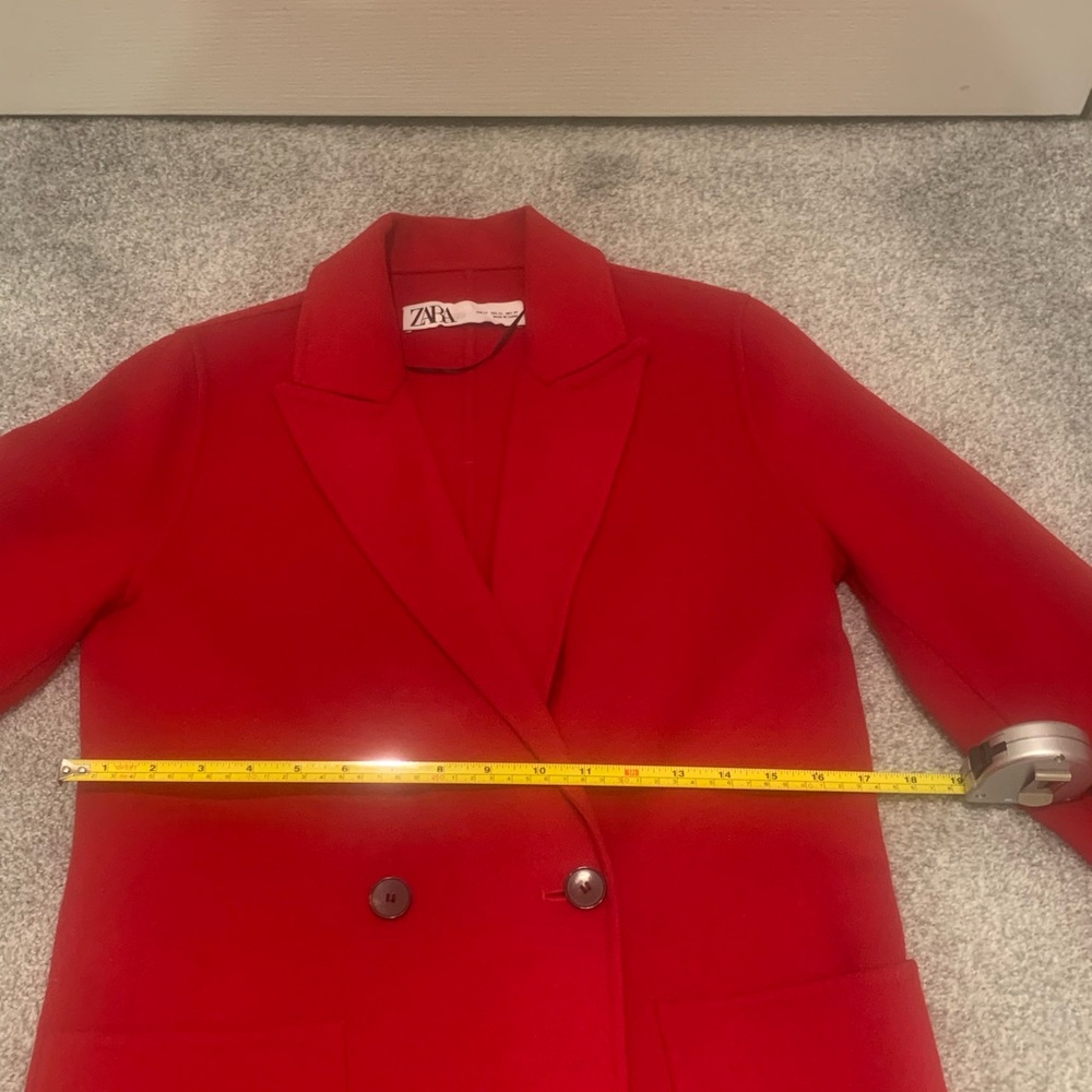 NWOT Zara Women's Red Double-Breasted Coat - Picture 13 of 13
